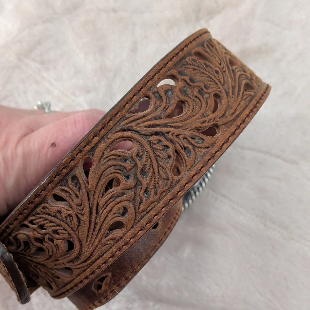 Tony Lama Pierced Filigree‎ Trophy Belt